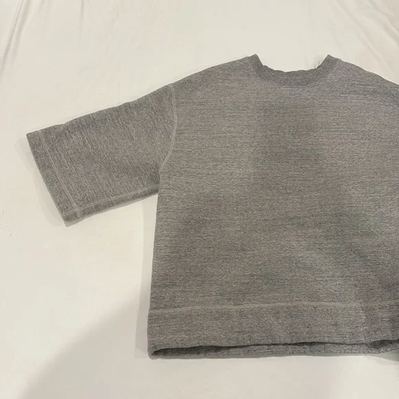 Nico Nicholson & Nicholson Grey Cropped Short Sleeve Structured Crew Neck - Picture 2 of 7